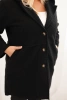 Plus Size women's coat with a hood and pockets black
