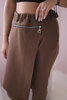 Punto Milano Winter trousers with a decorative zipper brown