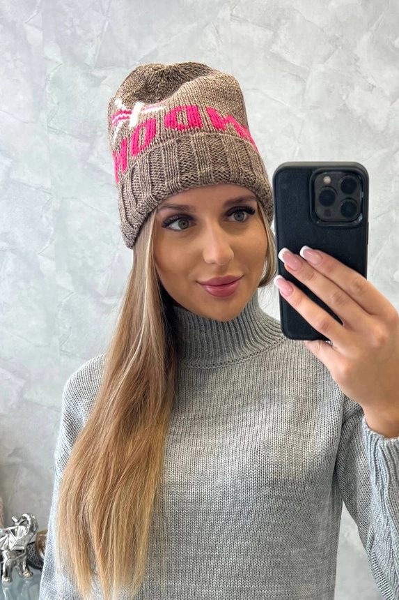 Dámska čiapka London K385 mocca