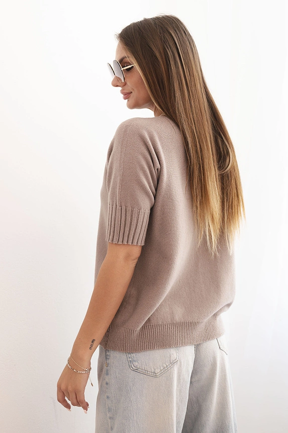 Damenpullover aus Viskose mit kurzen Ärmeln fango