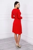 Dress with tie at waist red