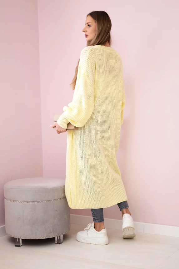 Sweater long cardigan yellow