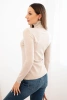 Women's viscose sweater with a turtleneck and long sleeves dark beige