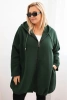 Women's insulated Plus Size hoodie with a V-neck brown