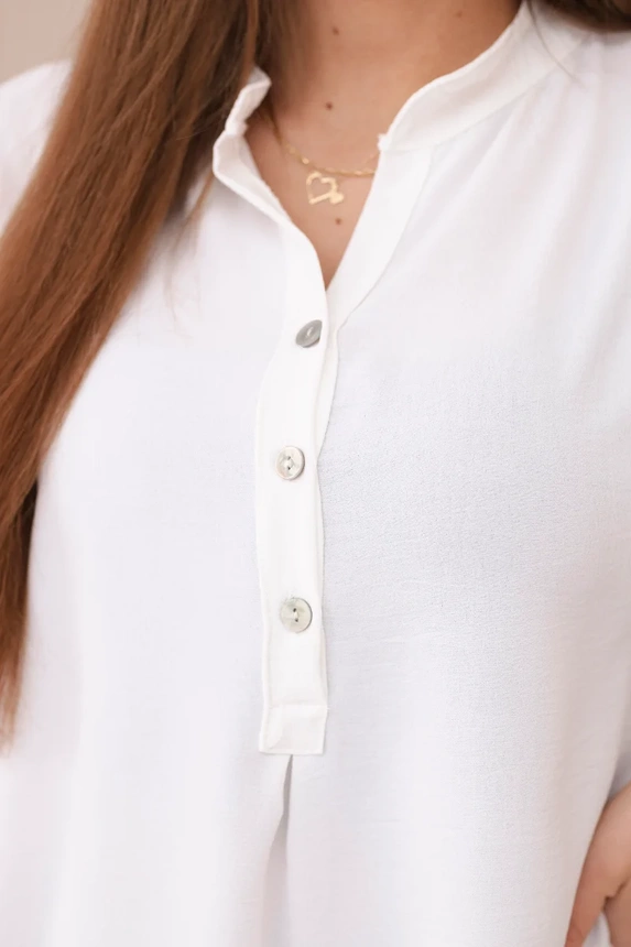 Bluse mit längerem Rücken weiß