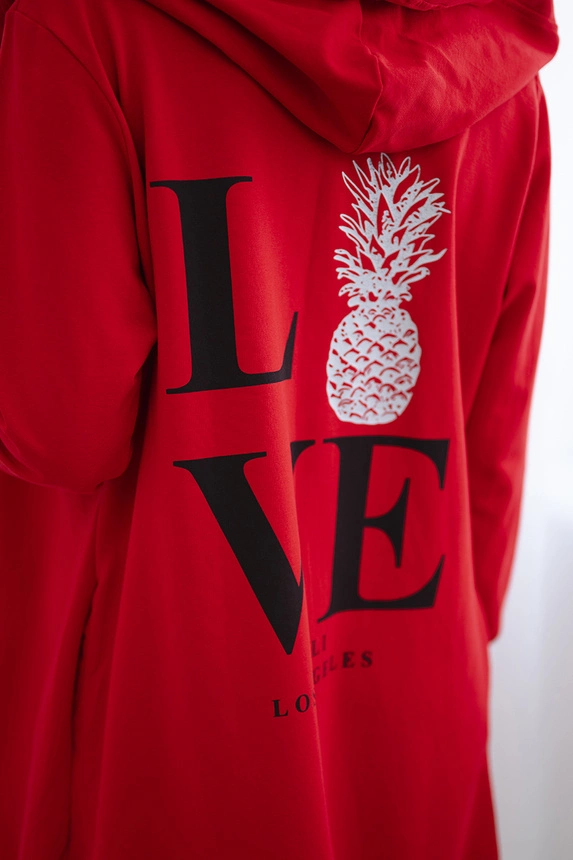 Cardigan with print red