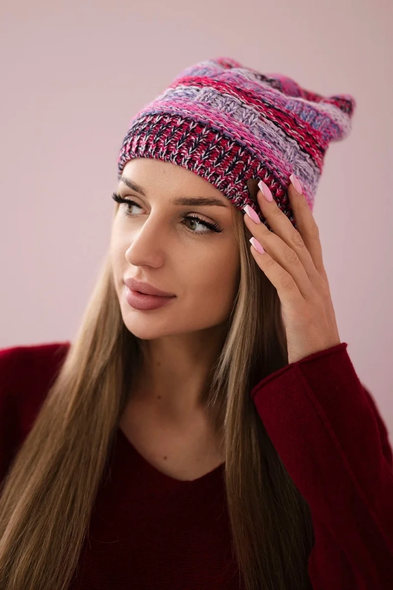 Cap with fleece Patrycja K254 fuchsia + pink