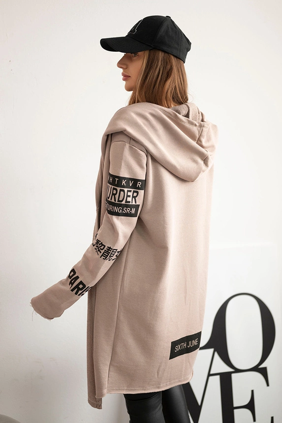 Coatee with subtitles dark beige
