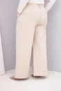 Dámské kalhoty Plus Size s širokými nohavicemi a vysokým pasem béžové