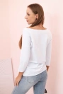 Women's blouse with a boat neckline white