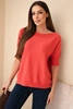 Women’s short-sleeve viscose sweater raspberry