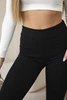Women's ribbed leggings with a high waist black