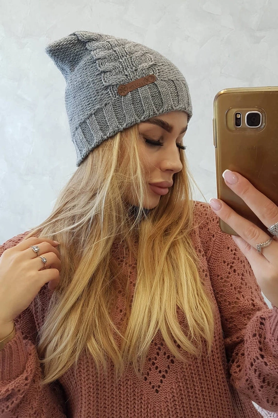 Cap with fleece Ula K271 gray