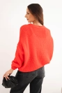 Women's sweater with V-neck and buttons red