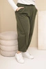Plus Size women's cotton loose-fit high-waisted pants khaki