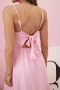 Women's strappy dress with flared hem light pink