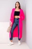 Pullover lange Strickjacke Neon-Pink