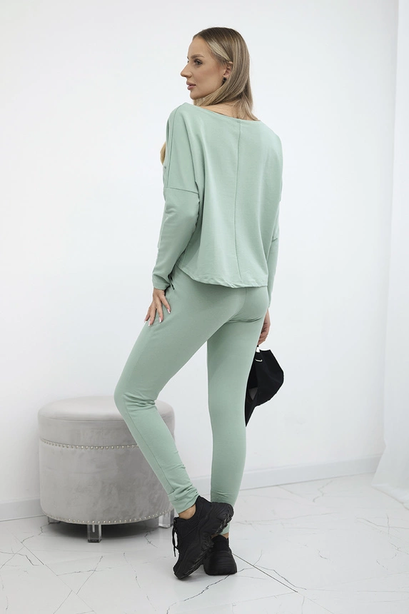 Set mit Oversize-Bluse dunkel mint