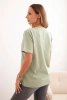 Women's cotton blouse in a classic cut dark mint