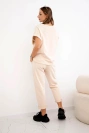 Baumwoll-Set Bluse + Hose beige