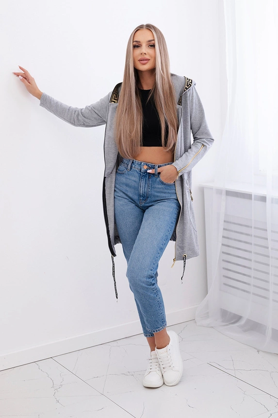 Sweatshirt mit grauem Zierband