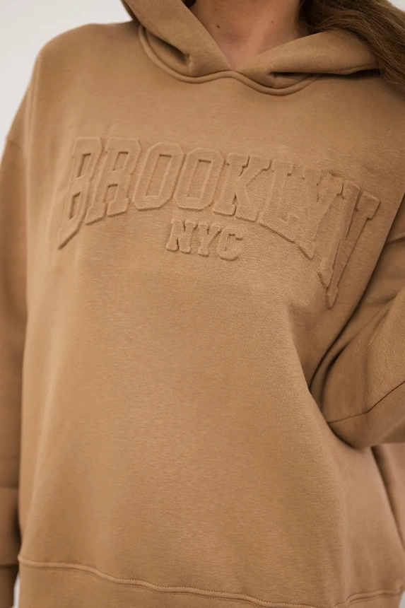 Insulated cotton set, sweatshirt + pants Brooklyn camel