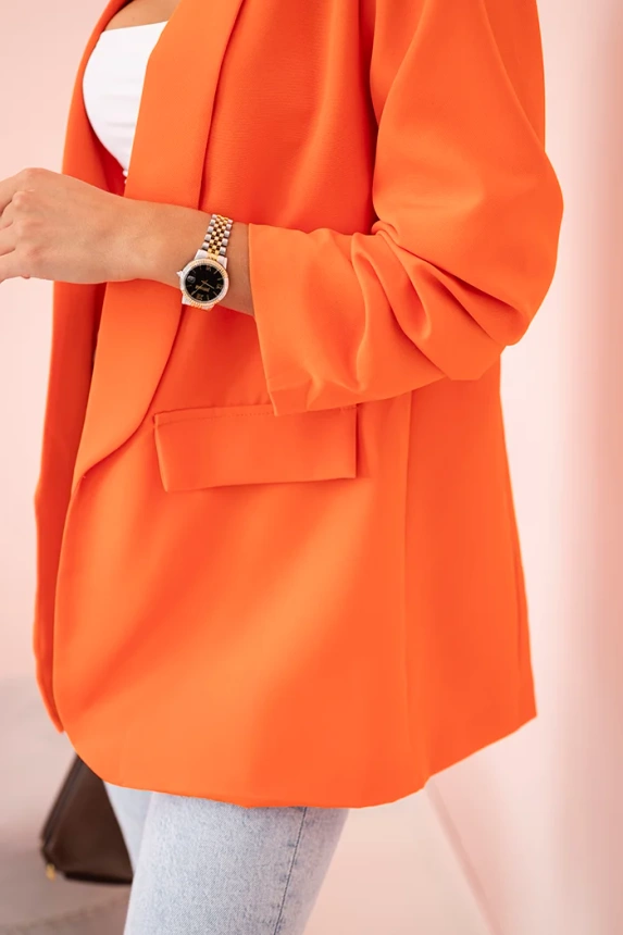 Jacke mit Revers elegant dunkelorange