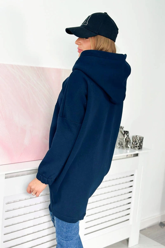 Sweatshirt mit kurzem Reißverschluss navy blau