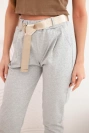 Punto pants with belt gray melange