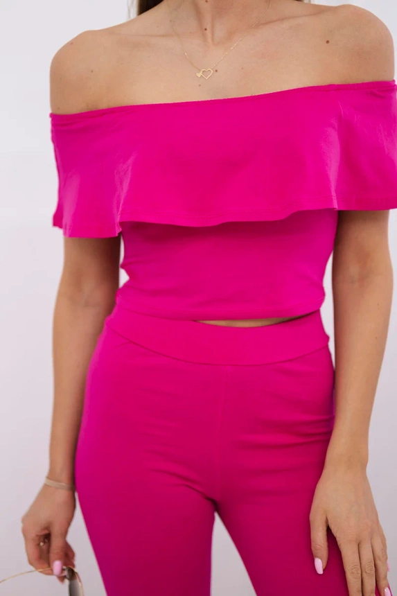 Set with a frill fuchsia