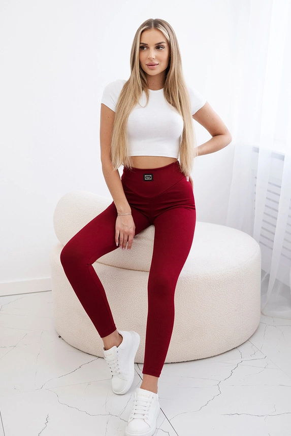 Gestreifte Leggings weinrot
