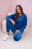Velour set sweatshirt + pants cornflower blue