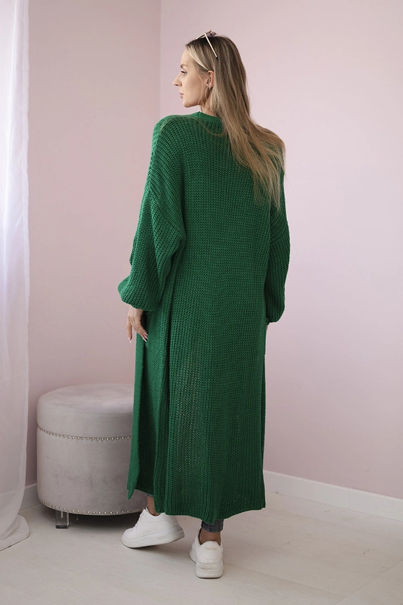 Pullover lange Strickjacke grün