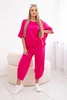Cotton set blouse + trousers fuchsia