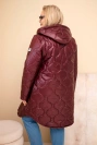 Dámská zimní prošívaná bunda Plus Size s kapucí švestková