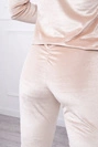 Velor set with ruffles at the back beige