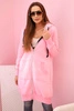 Women's insulated sweatshirt with hood and zipper light pink