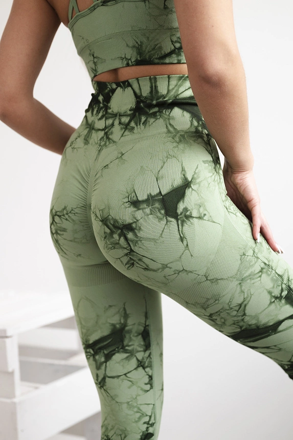 Fitness-Set Top + Leggings push up Dunkles Mint