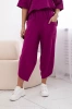 Cotton set blouse + trousers dark purple
