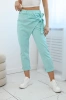 Trousers tied with an asymmetrical front mint