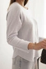 Women's viscose sweater with long sleeves and a round neckline gray