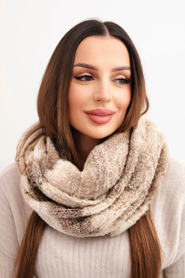 Women's knitted wool blend soft winter wrap KN20 beige