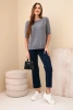 Women's short-sleeve viscose sweater gray