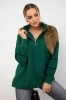 Sweatshirt with zipper and pockets green