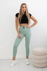 High waisted ribbed leggings dark mint