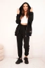 Women's cotton set with a hood and zipper black