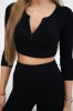 Ribbed crop top set black