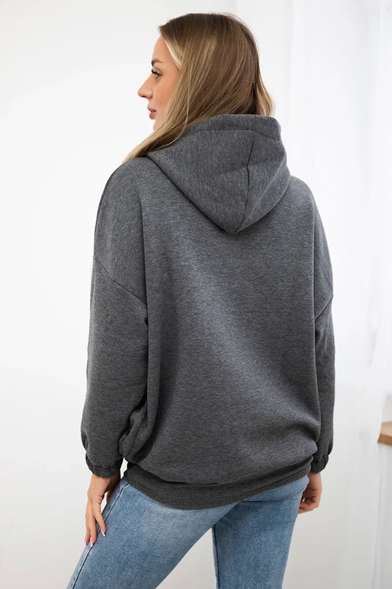 Sweatshirt mit Kapuze in Graphit