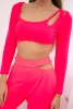 Set with a top blouse pink neon