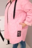 Damenjacke Plus Size gesteppte mit Kapuze und dem Schriftzug HOPE Zuckerrosa